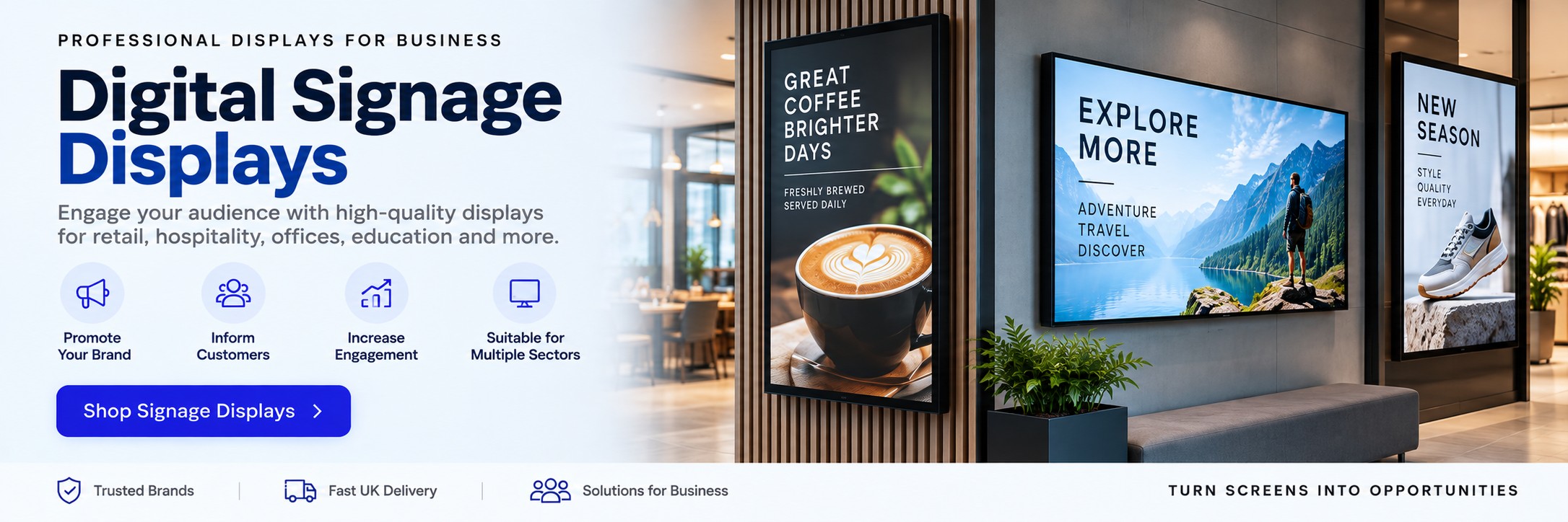 Digital Signage Screens & Commercial Displays | Tek Direkt