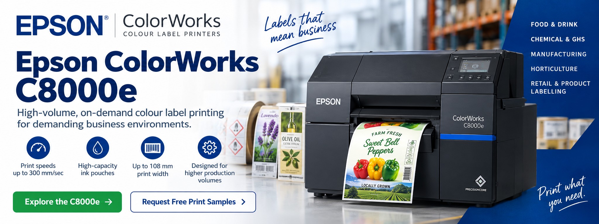 Epson ColorWorks C8000e Colour Label Printer