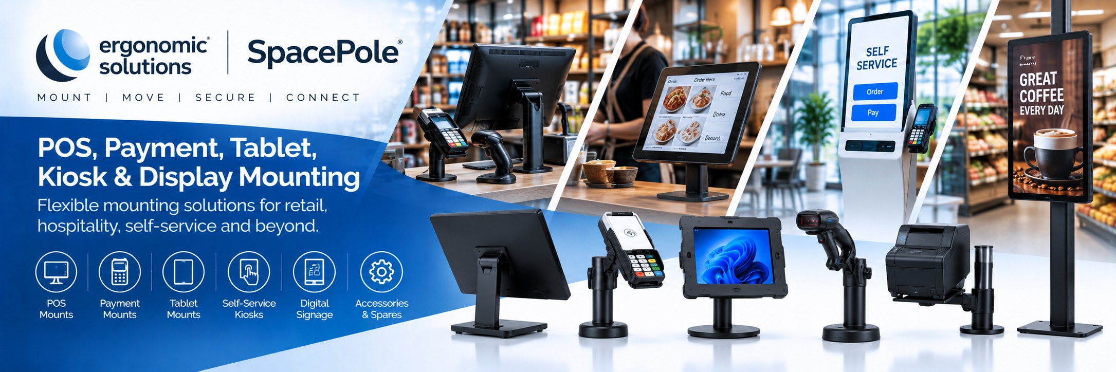 Ergonomic Solutions SpacePole POS, Payment & Kiosk Mounting