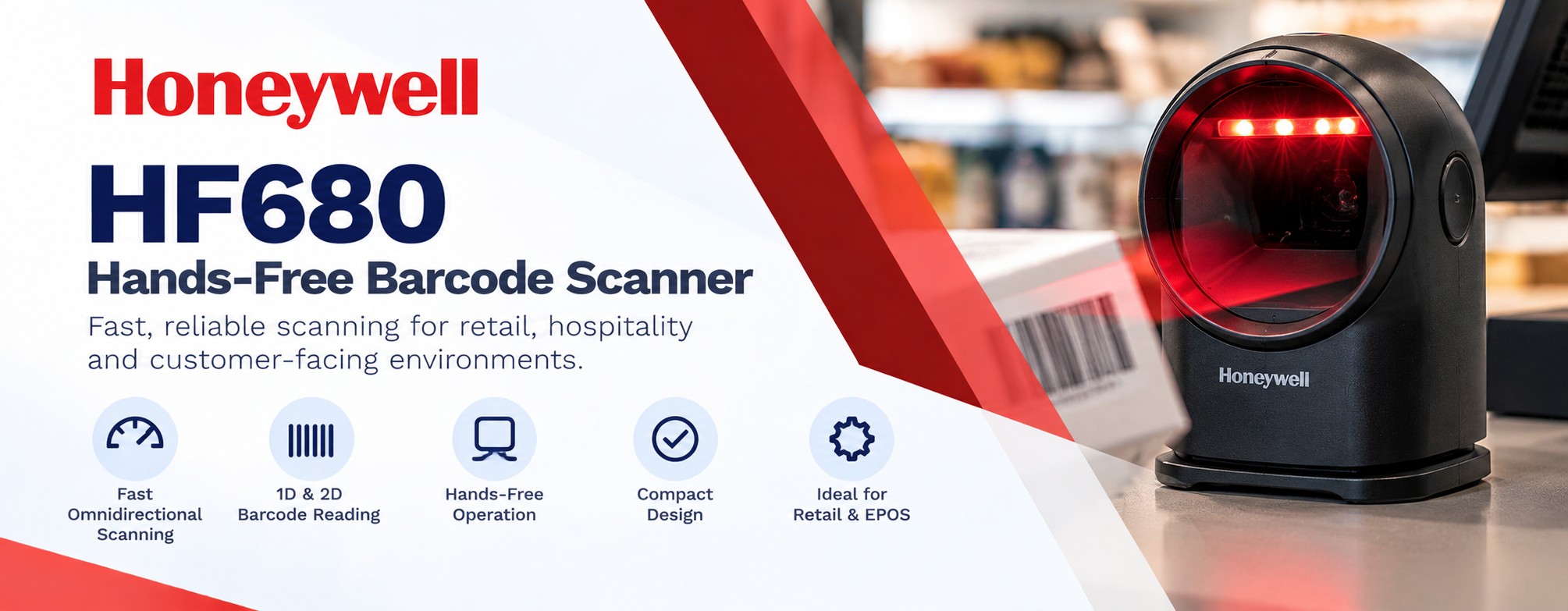 Honeywell HF680 Hands-Free Barcode Scanner