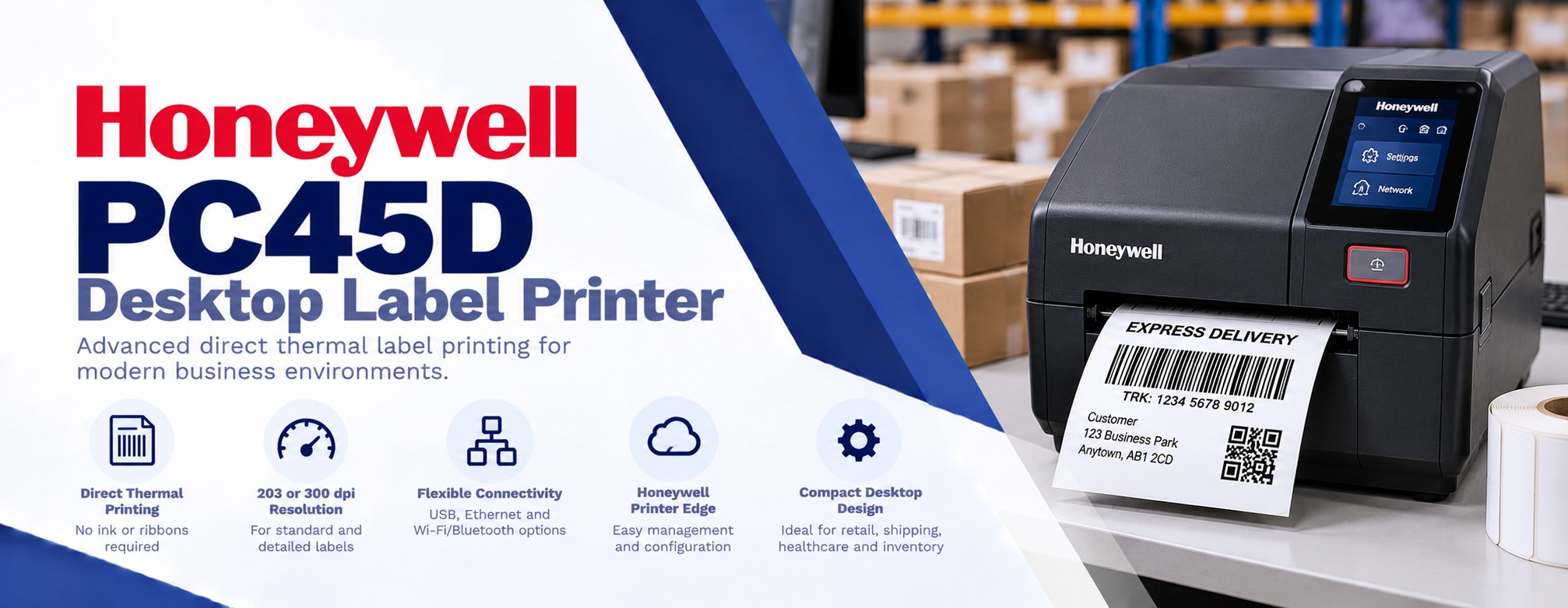 Honeywell PC45D Desktop Label Printer