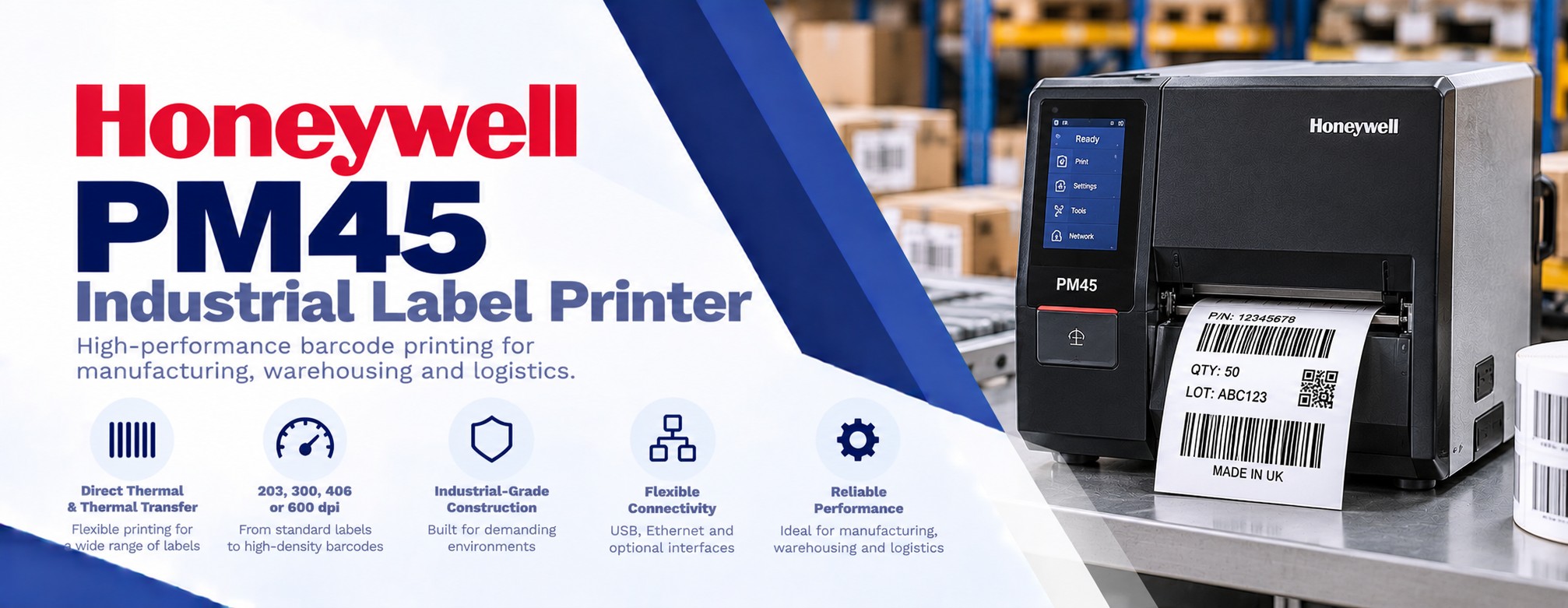 Honeywell PM45 Industrial Label Printer