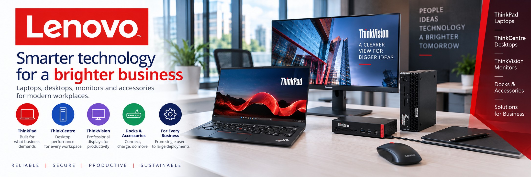 Lenovo Business Laptops, PCs & Monitors UK