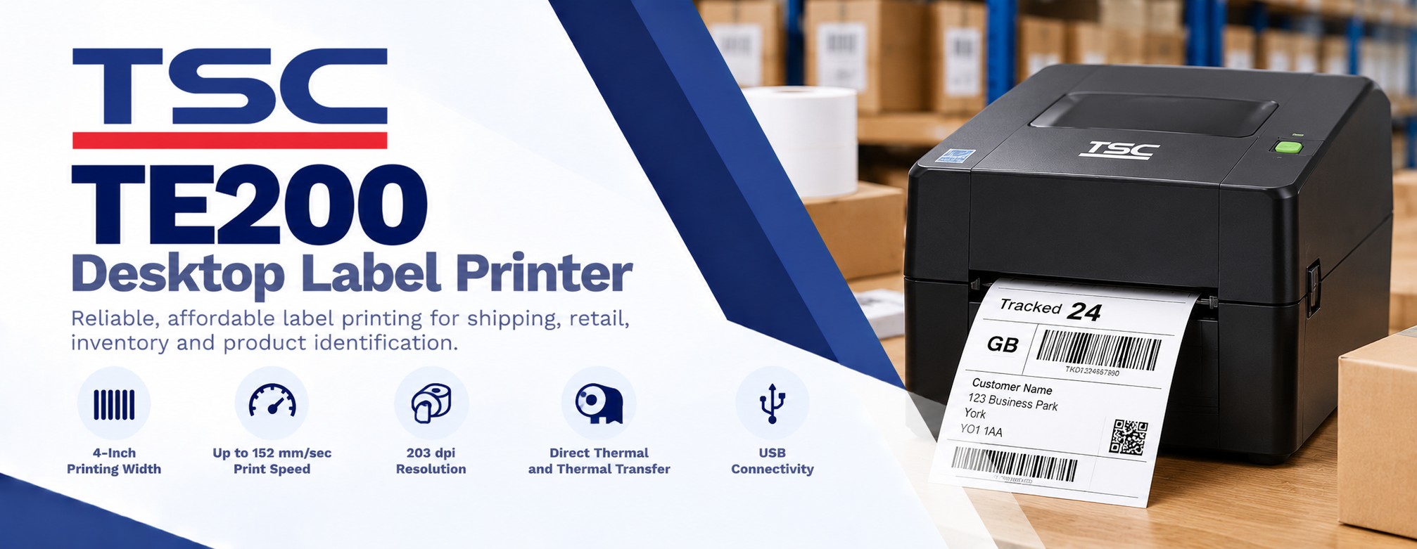 TSC TE200 Desktop Label Printer