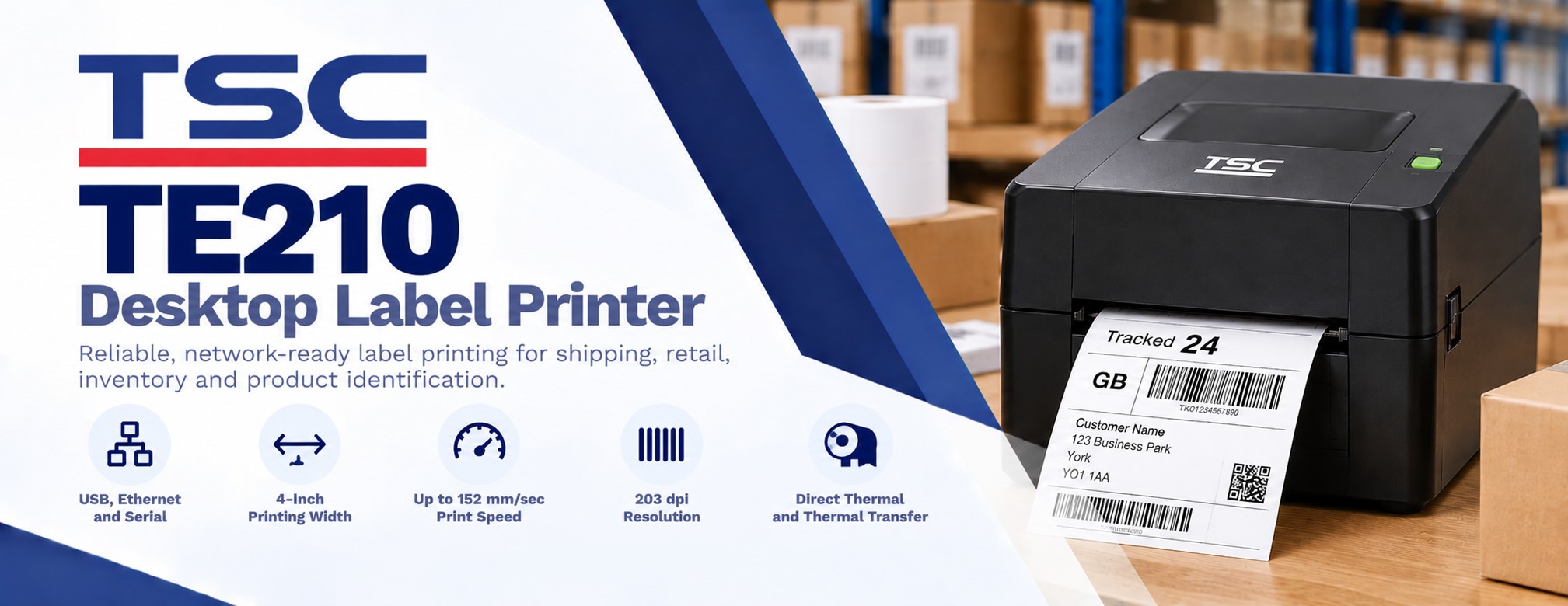 TSC TE210 Desktop Label Printer