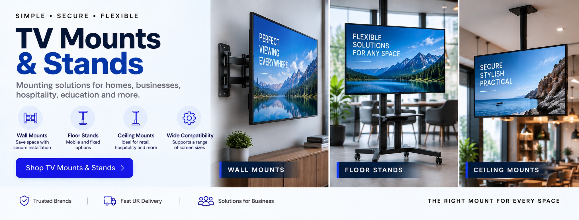 TV Mounts & Stands | Wall, Floor & Ceiling Mounts