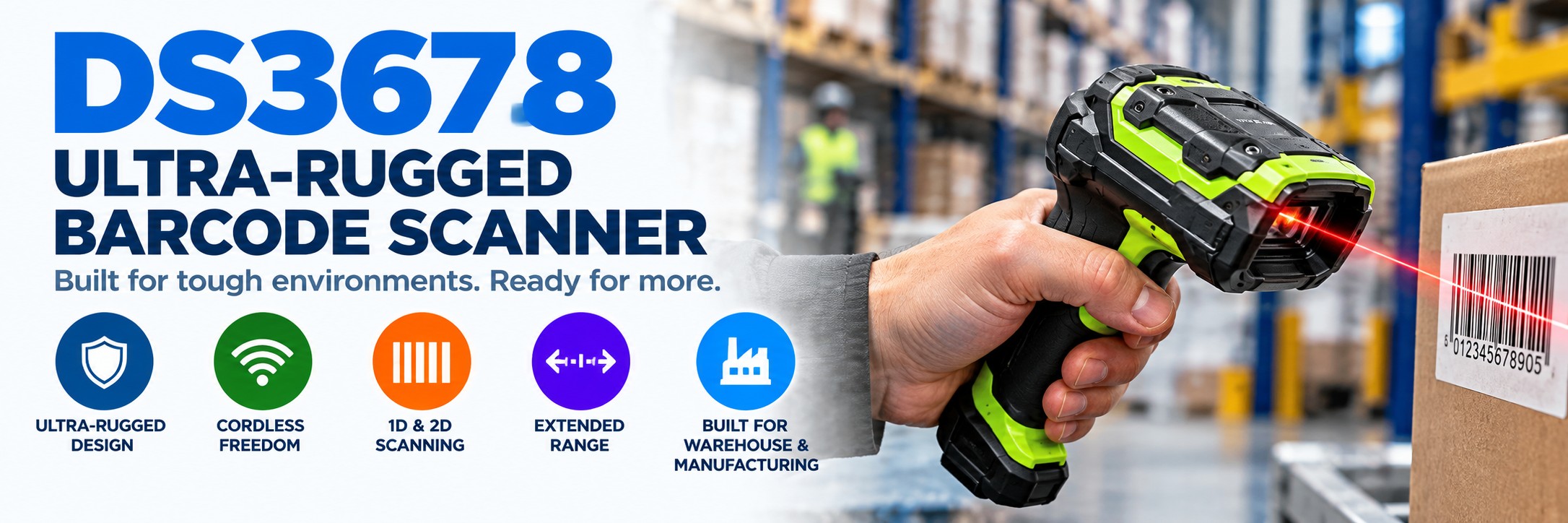 Zebra DS3678 Rugged Barcode Scanner