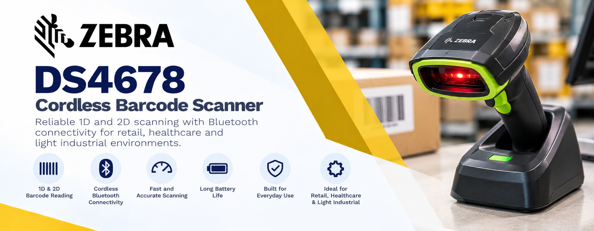 Zebra DS4678 Cordless Barcode Scanner