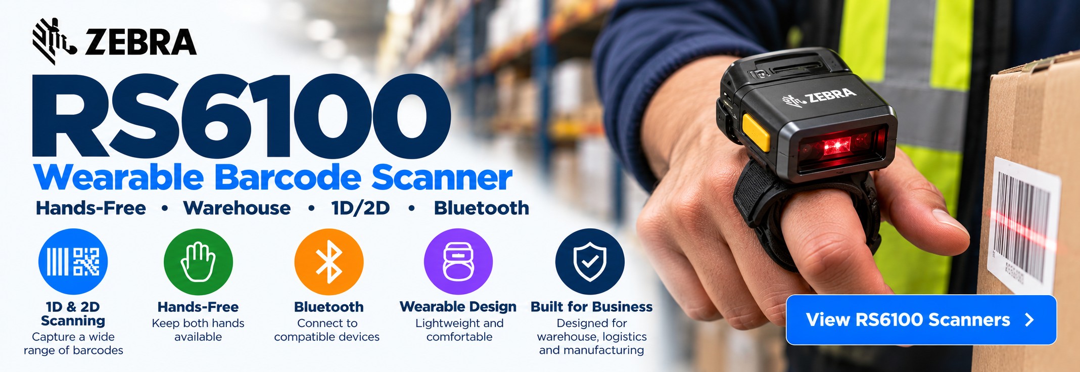 Zebra RS6100 Wearable Barcode Scanner