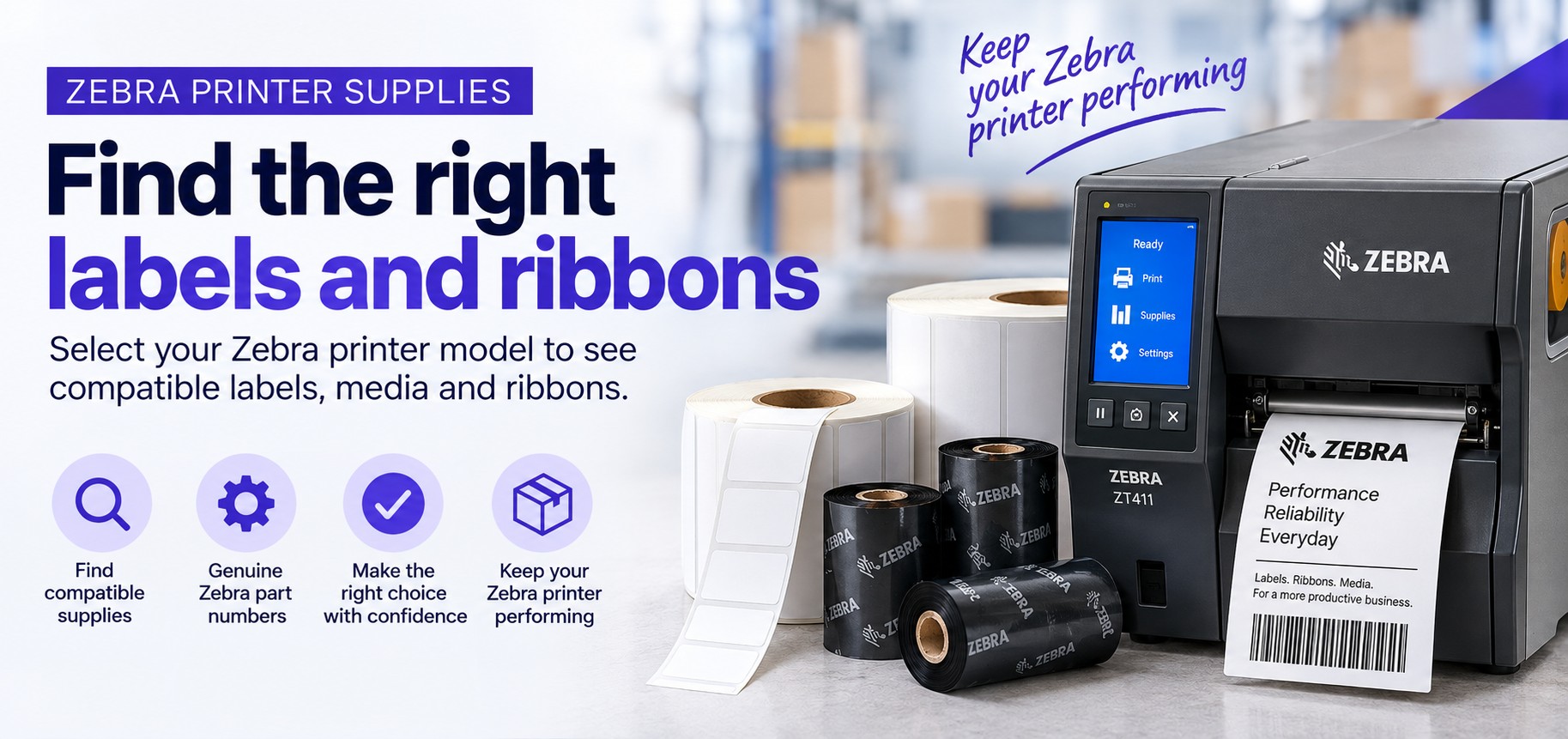 Zebra Printer Supplies Selector