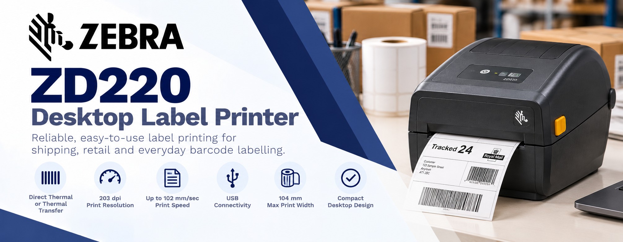 Zebra ZD220 Desktop Label Printer