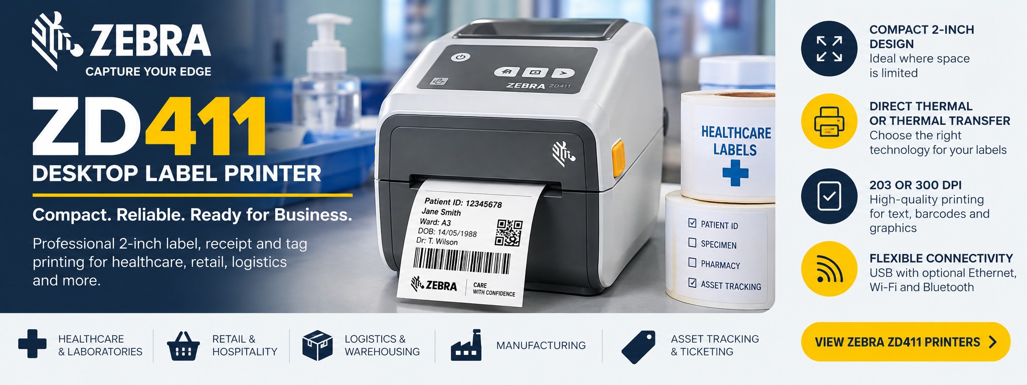 Zebra ZD411 Desktop Label Printer
