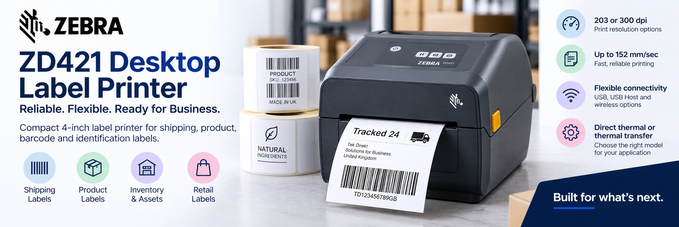 Zebra ZD421 Desktop Label Printer