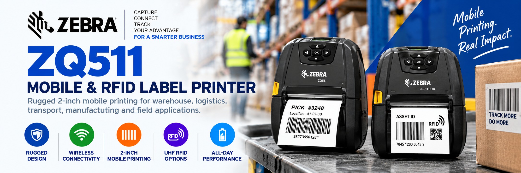 Zebra ZQ511 Mobile & RFID Label Printer