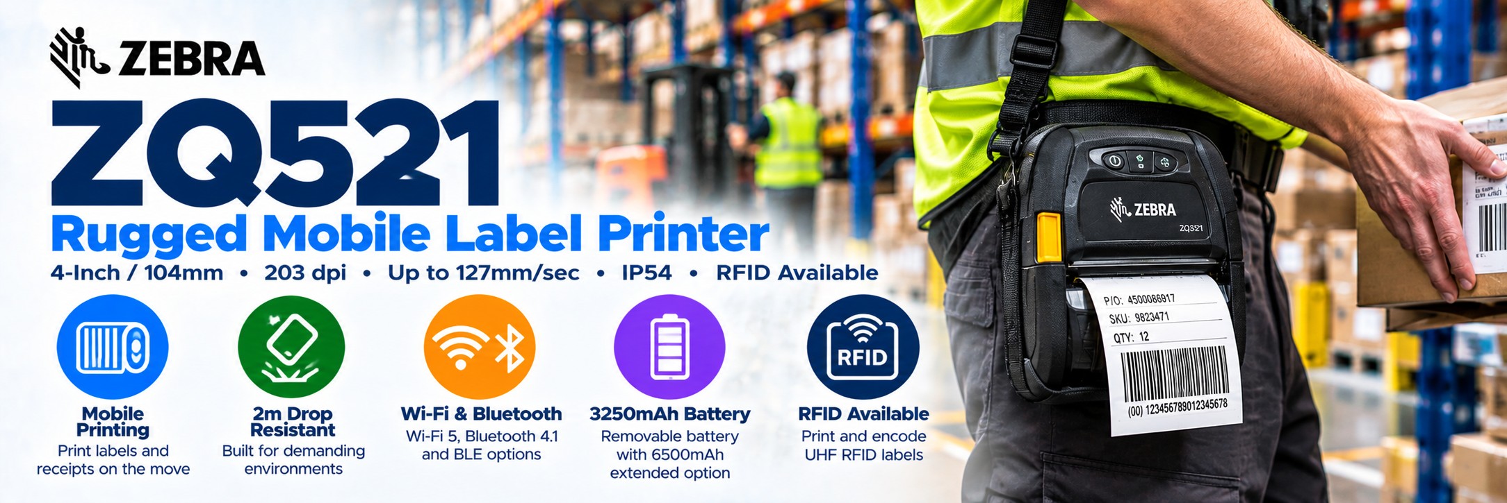 Zebra ZQ521 Mobile Printer