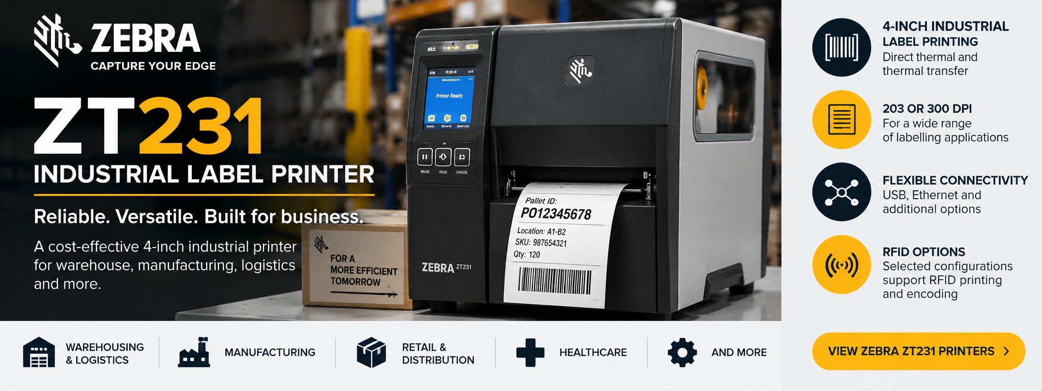 Zebra ZT231 Industrial Label Printer
