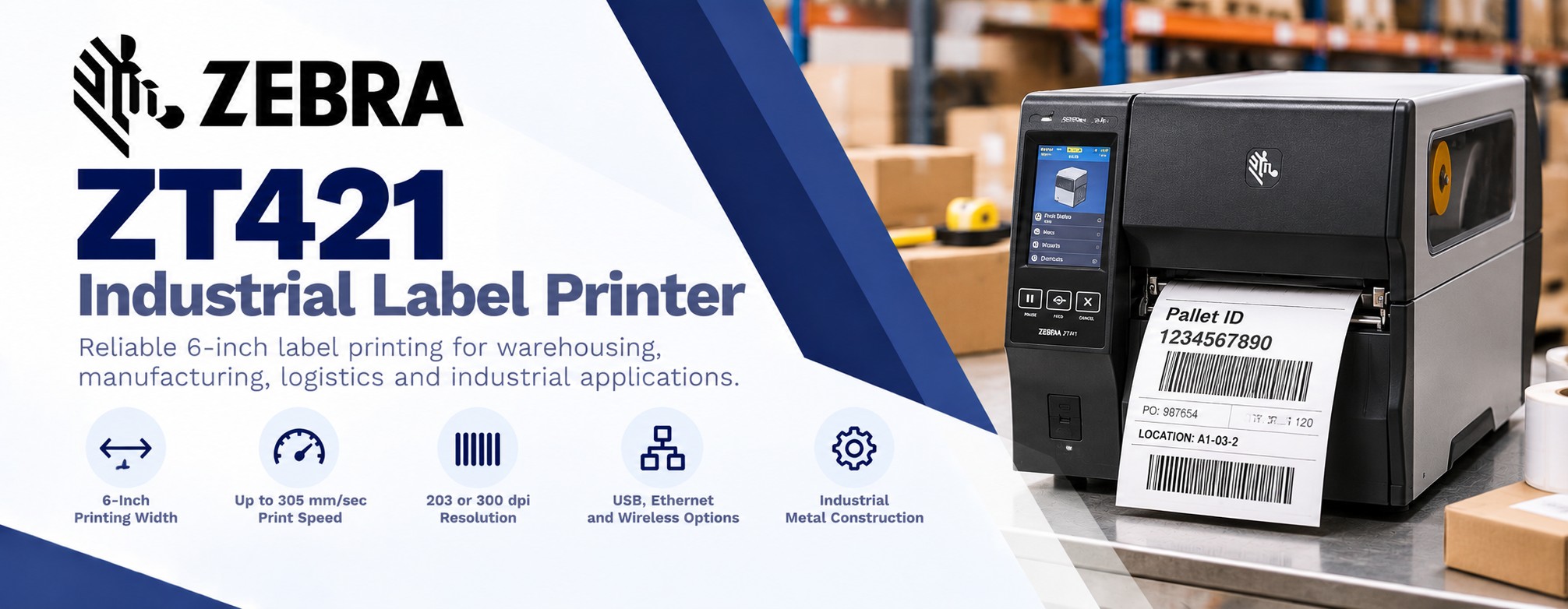 Zebra ZT421 Industrial Label Printer
