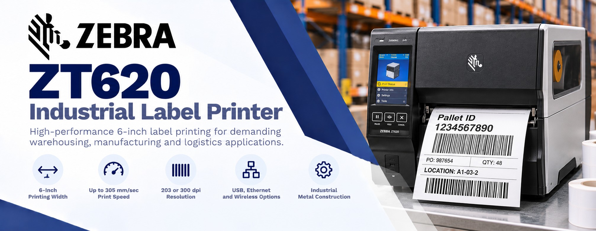 Zebra ZT620 Industrial Label Printer